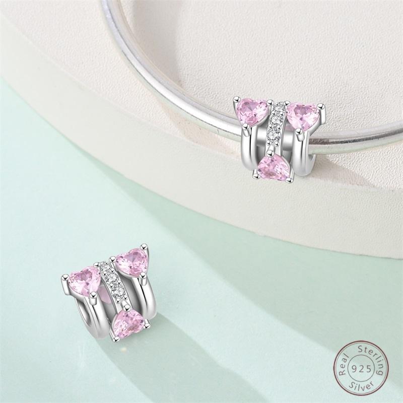 New Copper Charm Bead Mother'S Day Love Heart Family Charm Bead Pendant Fits Bracelet Womens Jewelry Gift