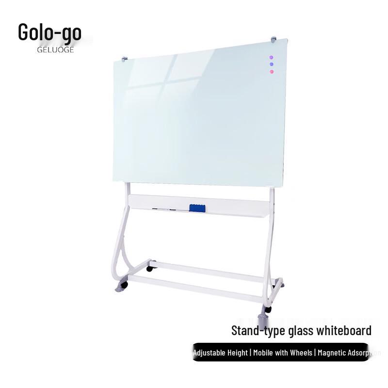 Geluoge Magnetic Tempered Glass Whiteboard with Stand