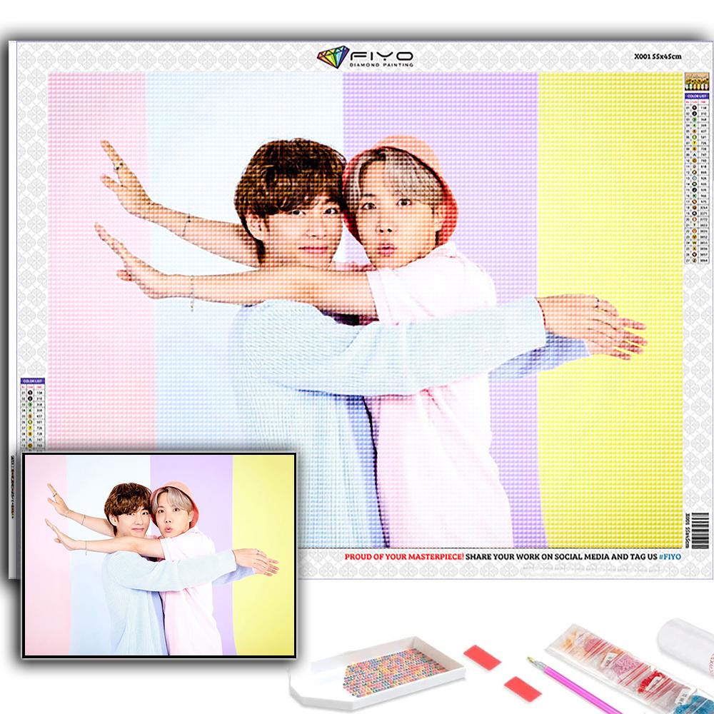 5D DIY Diamond Painting Cross Stitch Korean Boy Group Diamond Embroidery Mosaic Wall Art Home Decoration