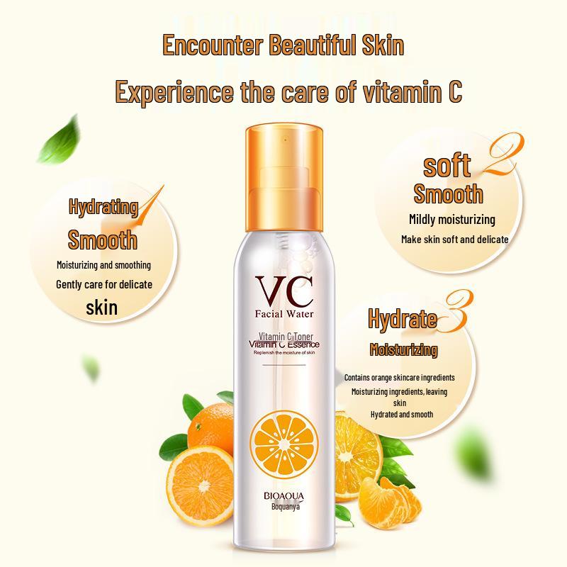 BIOAQUA Nawilżający i Odświeżający Tonik z Witaminą C dla Promiennej Skóry i Redukcji Porów