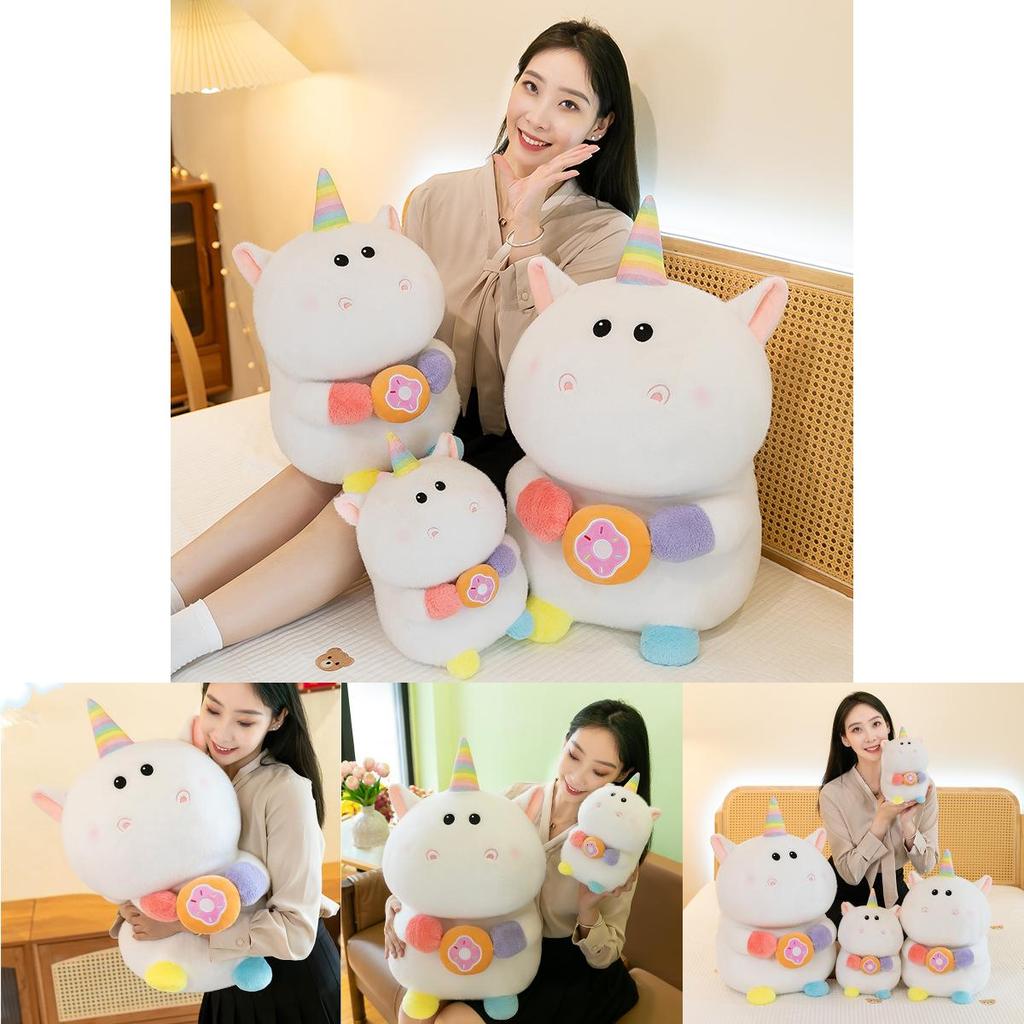 Entzückende weiße Einhorn-Plüschpuppe mit romantischem Charme, perfekt für Geschenke und Heimdekoration