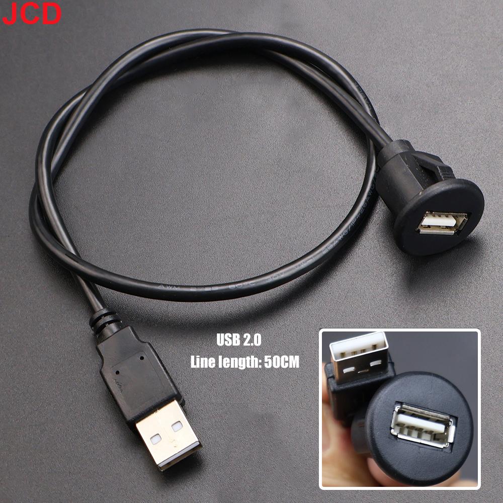 JCD Car Dashboard Installation Extension Cable USB2.0/3.0 Male to Female Socket Panel Single Dual Port Waterproof Line Adapter