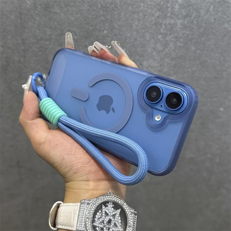 Luxusní magnetická šňůrka Průhledné pouzdro Pro iPhone 16 15 14 13 12 Pro Max 16 Plus Pro Magsafe Bezdrátové nabíjení Matný zadní kryt