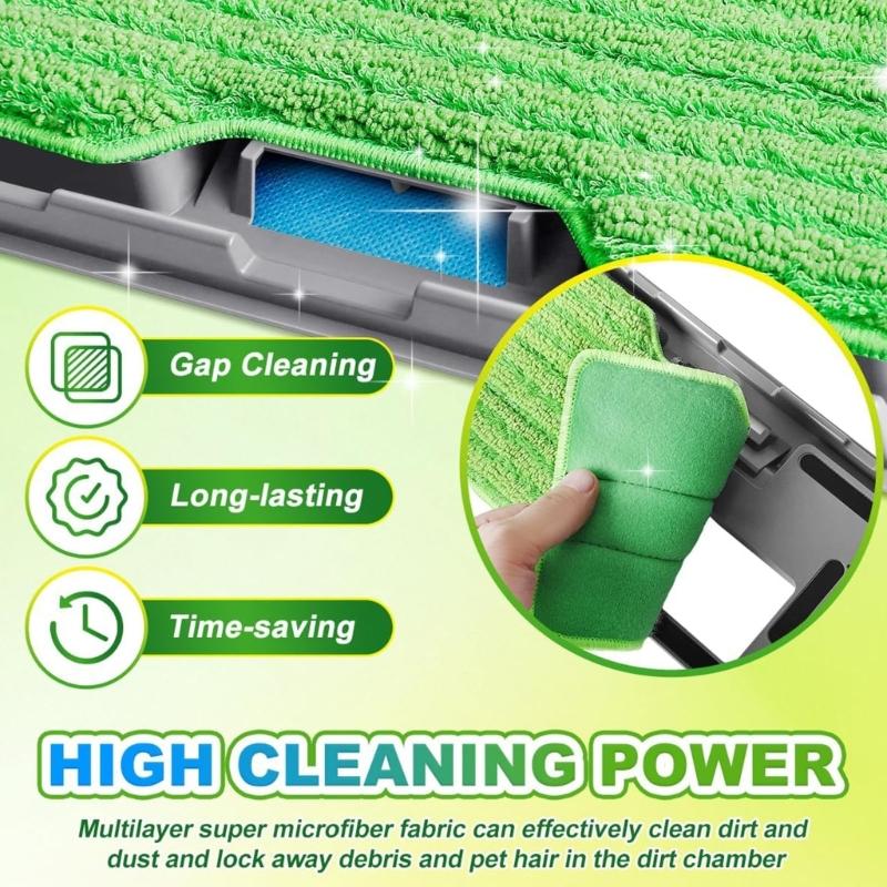 6 Pieces Reusable Dust Mop Pad Set Multiple Brand Compatible Durable Polyester Cotton Blend