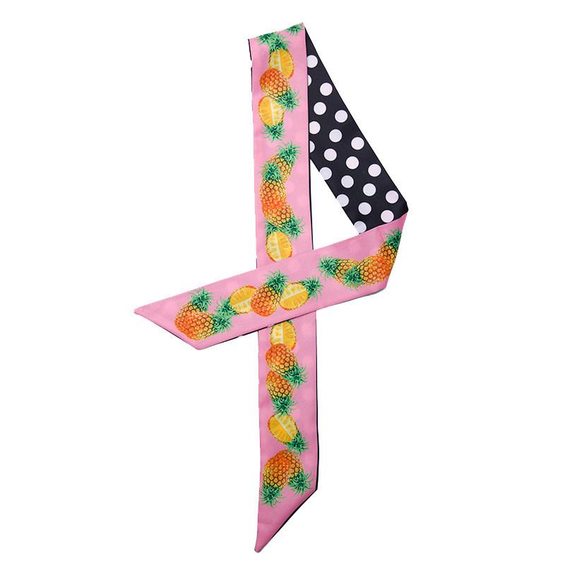 

2023 womens scarfs new fashion pineapple headband long head scarf brand shawls silk bag rabbon fashion Headdress