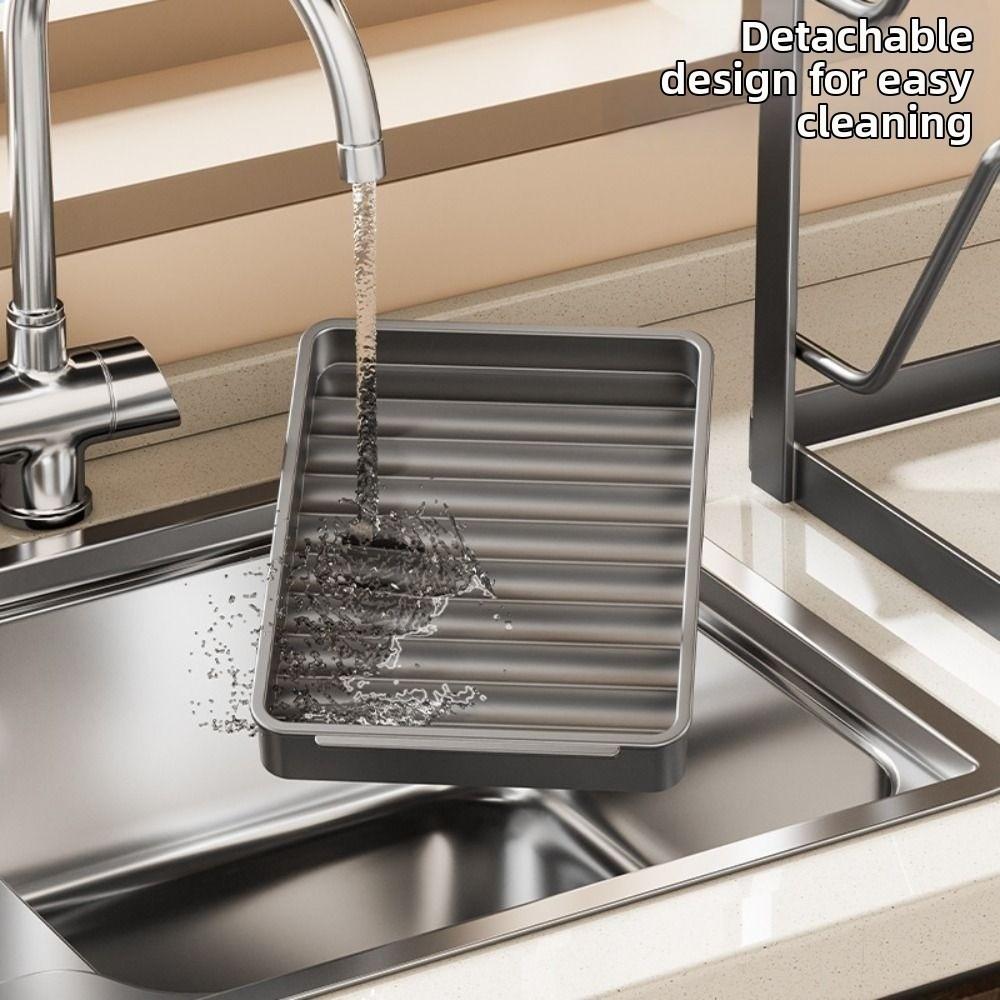 with Removable Drip Tray Kitchen Pot Lid Holder Multifunctional Pots Lids Organizer Rack