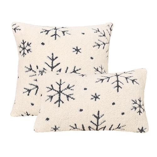 1PC LOZUJOJU Christmas Snowflake Embroidered Pillowcase, Thickened Plush Fabric Cushion Cover for Sofa Living Room Bedroom Home Decor
