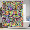 Colorful Printed Shower Curtain with Floral Patterns Perfect for Bathroom Decor