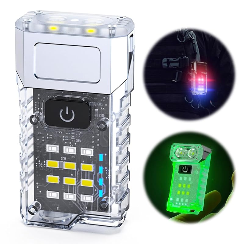 

Elegirme LED work light small size 400 lumens USB-C rechargeable magnetic 9 lighting modes/white red blue tricolor/IP44