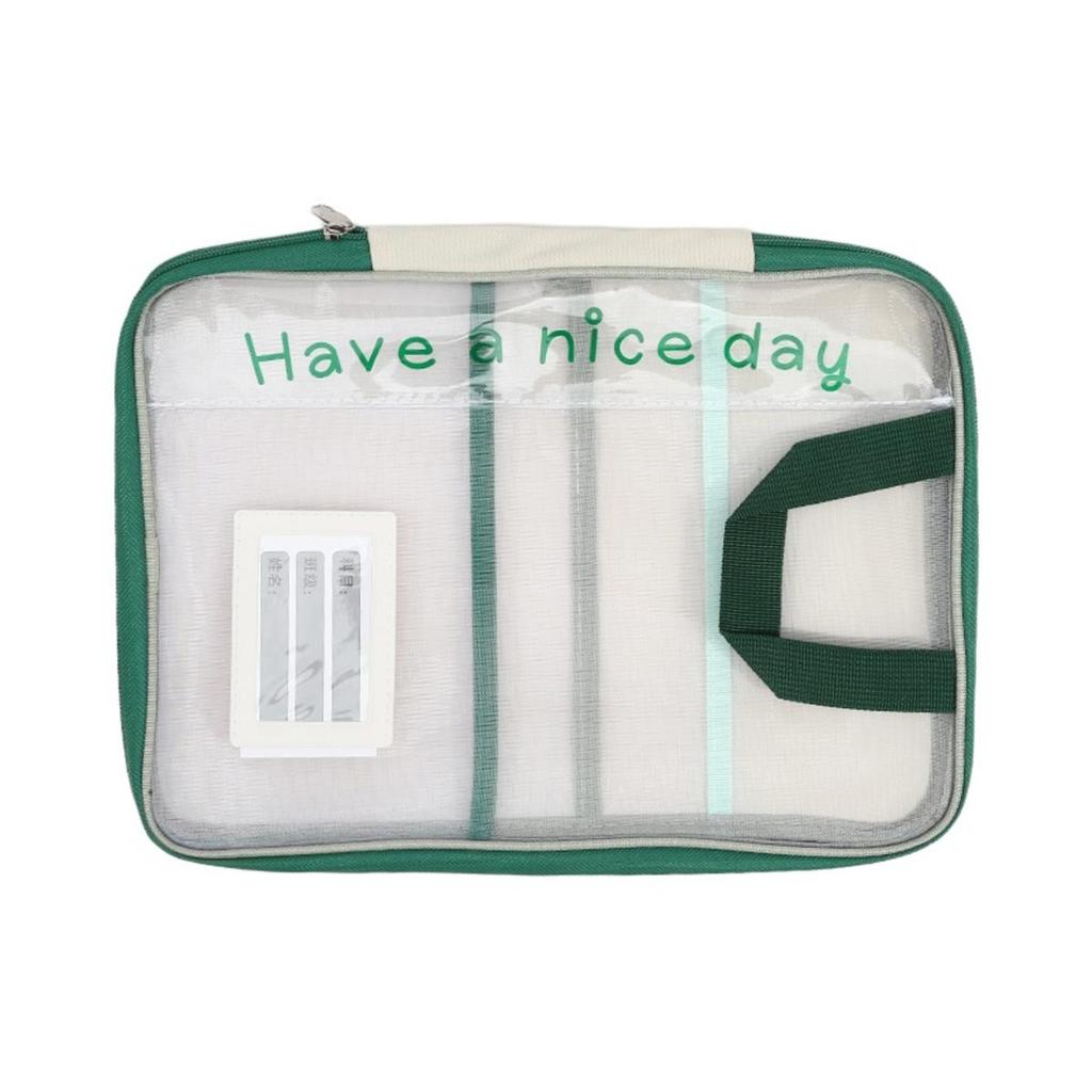 Large Capacity Waterproof Handheld Study Bag Elementary School Subject Test Paper Storage Bag Transparent Exam Pouch