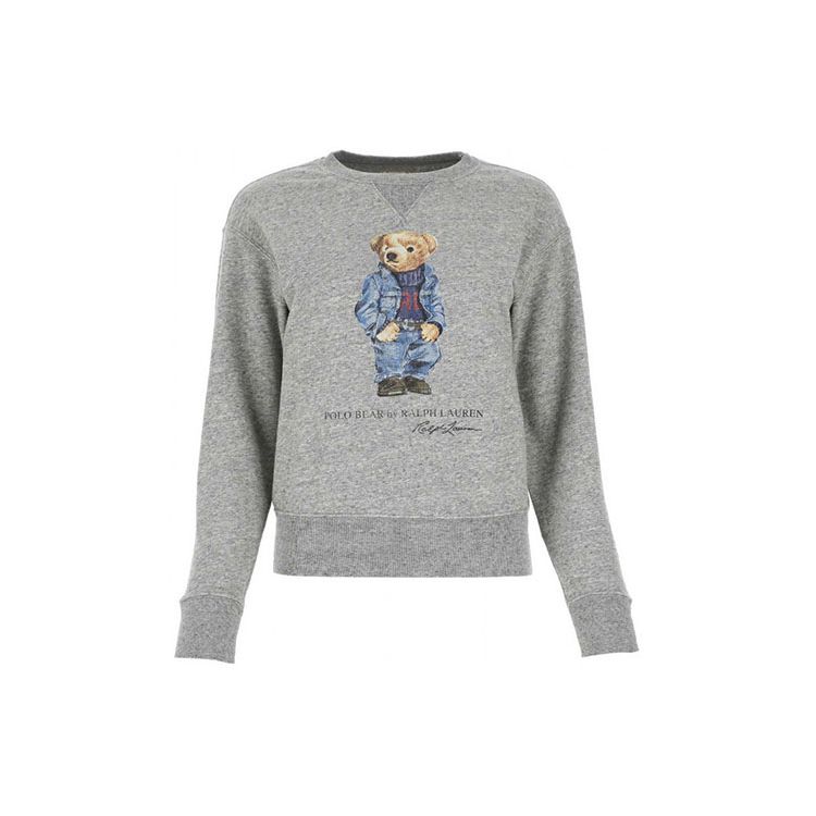 

Толстовка женская Polo Ralph Lauren с логотипом медведя и принтом букв, с длинным рукавом, серая 211785568-002 M