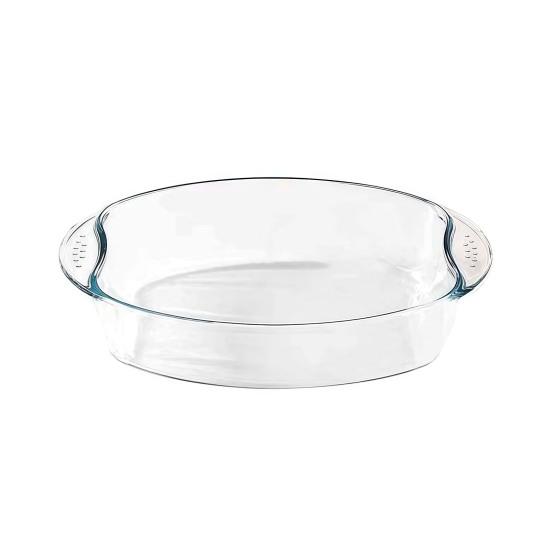 Жаропрочное стеклянное блюдо для выпечки с ручками Прозрачная прямоугольная форма для выпечки торта для духовки Ellipse
