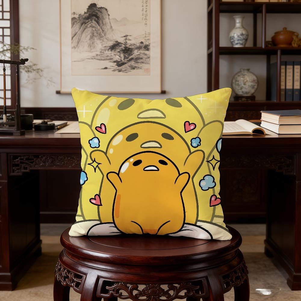Funny Cute Gudetama Cushion Cover Birthday Anniversary Gifts Double Sided Printed Zipper Cushion Cover Soft Skin Bedding