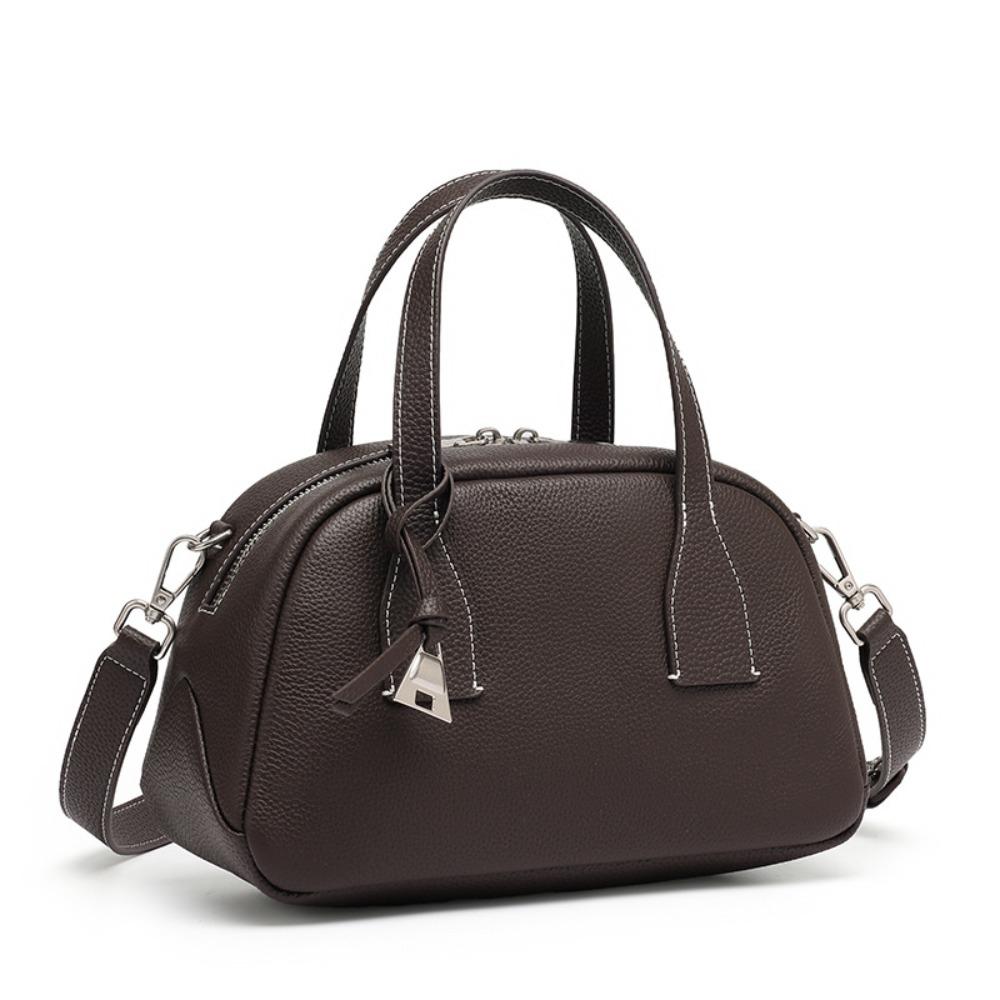 Small Bowling Fashi Trend, Portable Women's Bag, Leather Crossbody Shoulder Unique Texture, Versatile and Casual Daily