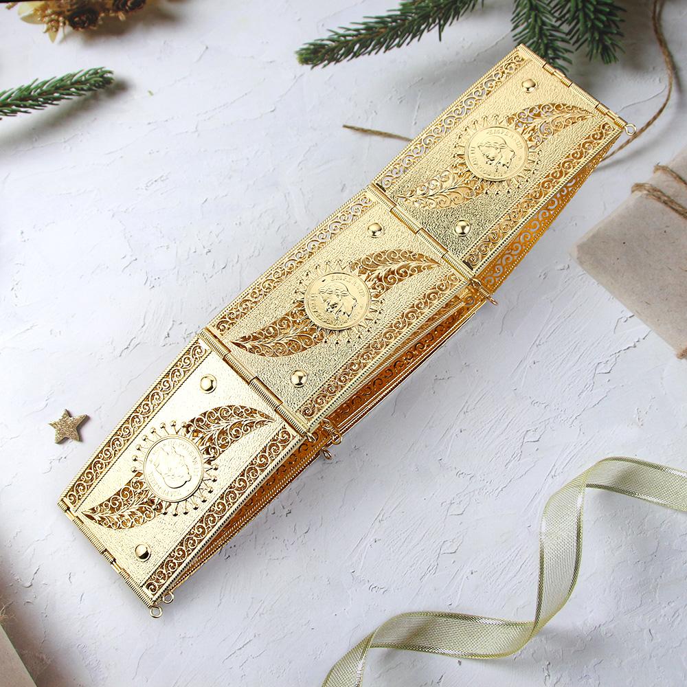 

Пояс золотого цвета, французские монеты Наполеона, пояс, ювелирные изделия, женское платье, металлическая цепочка для тела, пояс, подарок золотой