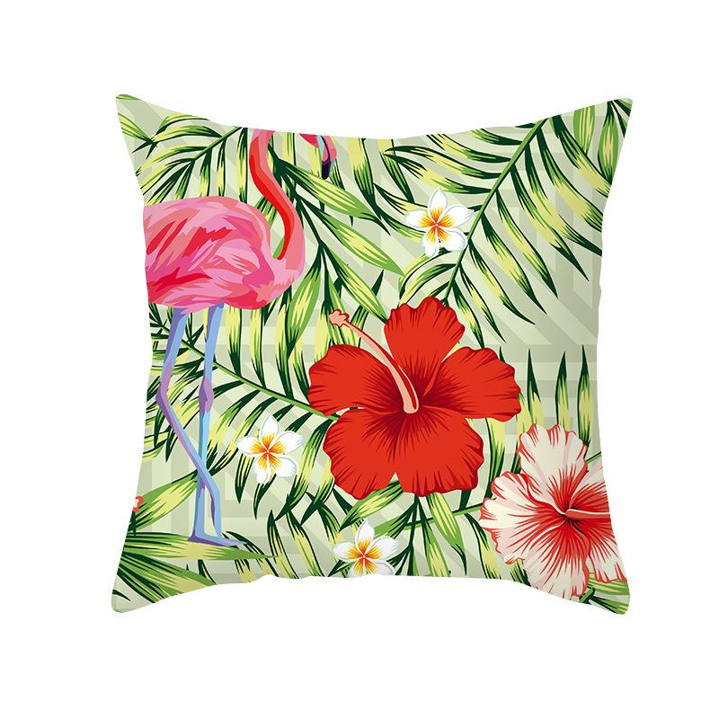 Peach Skin Printed Pillowcase Small Fresh Nordic Green Plant Sofa Cushion Cushion Cover Home Supplies