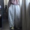 Johnature Women Solid Color Wide Leg Pants Elastic Waist Spring Trouser Casual Women Long Pants
