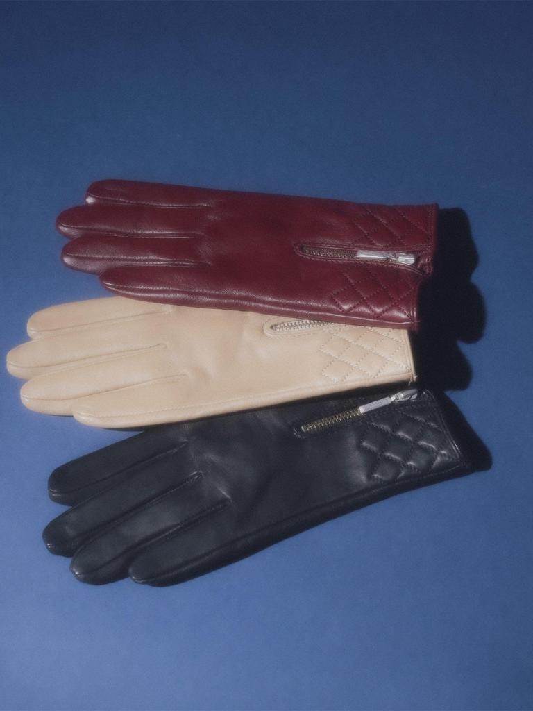 Ray Beams Women's Leather Gloves, 2025AW, Beige Free