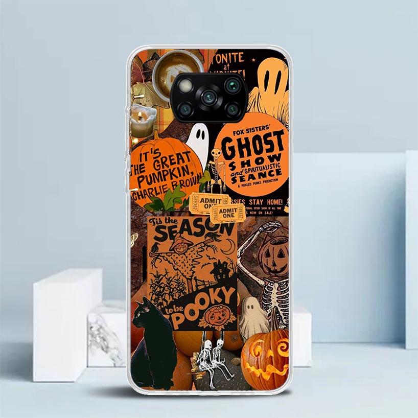 Oktober Herbst Halloween Gruselige Kürbis Handyhülle Für Xiaomi Poco F7 Ultra X5 X6 X7 Pro M7 Redmi 15C 15 13C 13 12C 12 10C 10 10A