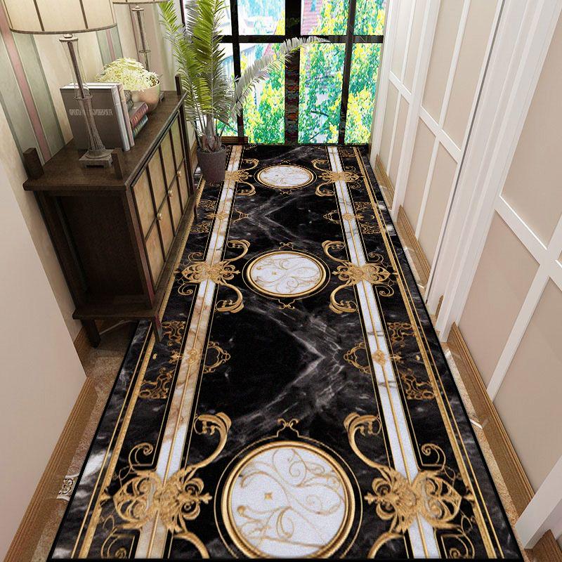 Europäischer Luxus Langer Flur Teppich Marmor Dekoration Wohnzimmer Läufer Teppich Hotel Halle Treppe Durchgangsmatten Anpassbar