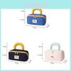 Cubeshaped Nylon Toiletry Bag With Sealed Closure For Travel And Bedroom Storage