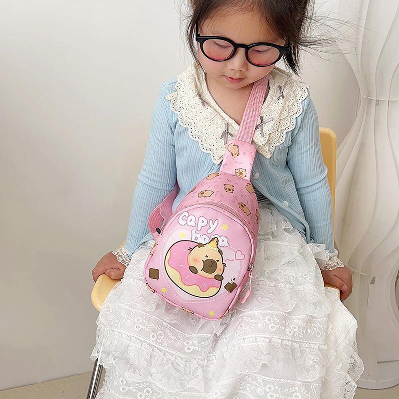 New Children's Cartoon Cute Baby Breast Bag Trendy Fashion Versatile High Value Messenger Bag Travel Light Bag