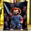 1pc Chucky2 Theme Blanket - Digital Print, Polyester, Cozy for All Seasons, Perfect for Outdoor, Camping, and Travel