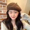 Solid Color Beret Hat Hollow Out Hollow Out Hat Stylish Double Layer Beret  Autumn Winter