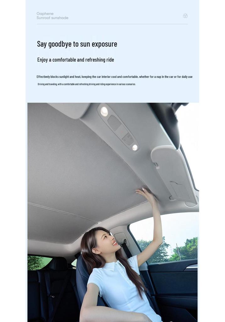 Enhanced Graphene Sunroof Sunshade for Tesla Model 3/Y - Cooling Sun Protection (New Version)