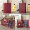 CONTACT'S Genuine Leather Travel Wallet with Passport Holder RFID Blocking Business Credit Card Holder Anti-lost Purse