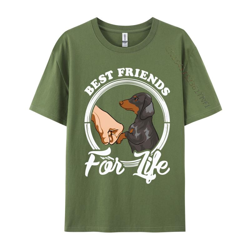 Dachshund Lover Best Friends Life Vintage Tshirt Wholesale Europe T Shirt Cotton Unisex Tops Tees 3d Printed T Shirts