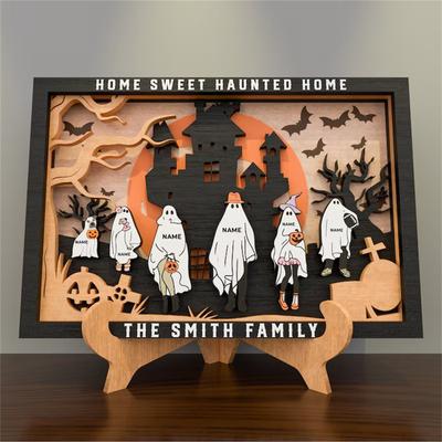 Halloween Holzhandwerk Dreidimensionale Tischornamente Dekorationen für festliche Atmosphäre