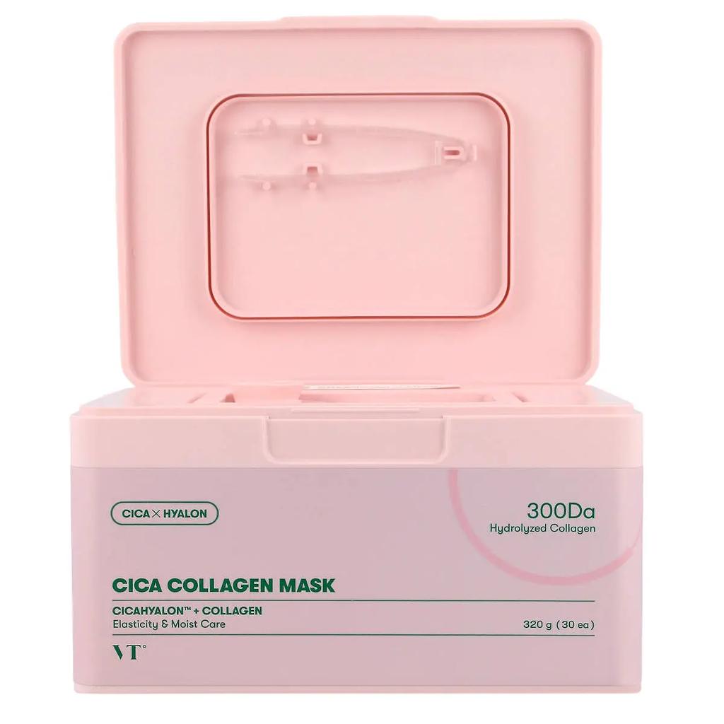 VT COSMETICS Cica Collagen Mask 320g (30ea), Daily Masks, Soothing,  Moisturizing, Korean Cosmetics, Kbeauty, Sample