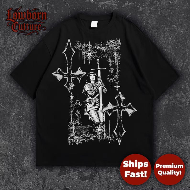 Templar Knight T-Shirt: Medieval Crusader Cross Gothic Tee S