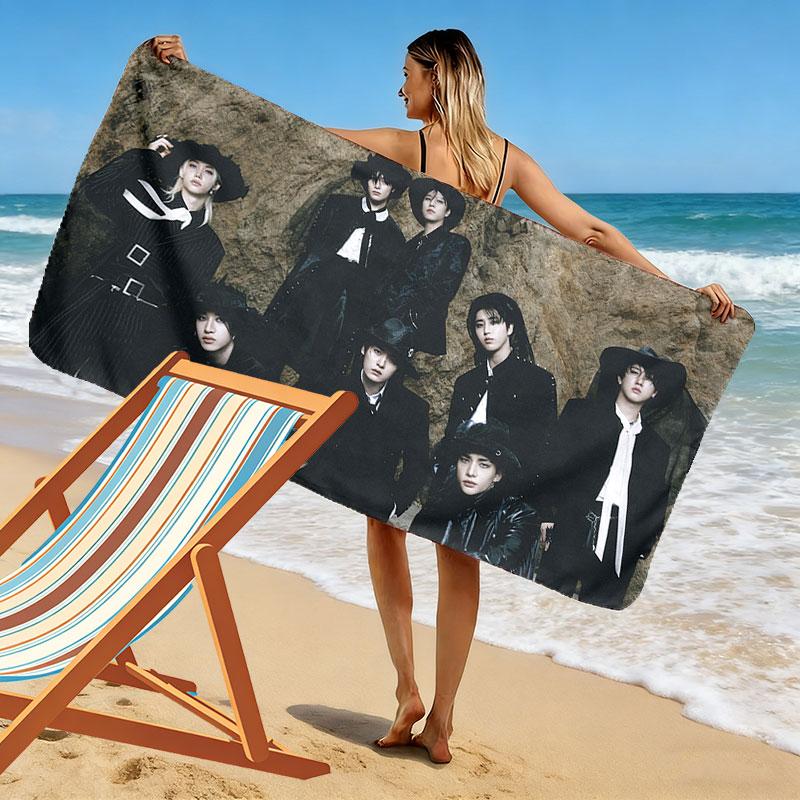 skz Print Beach Towel, Large Soft Quick Dry Towel for Beach Camping Swimming