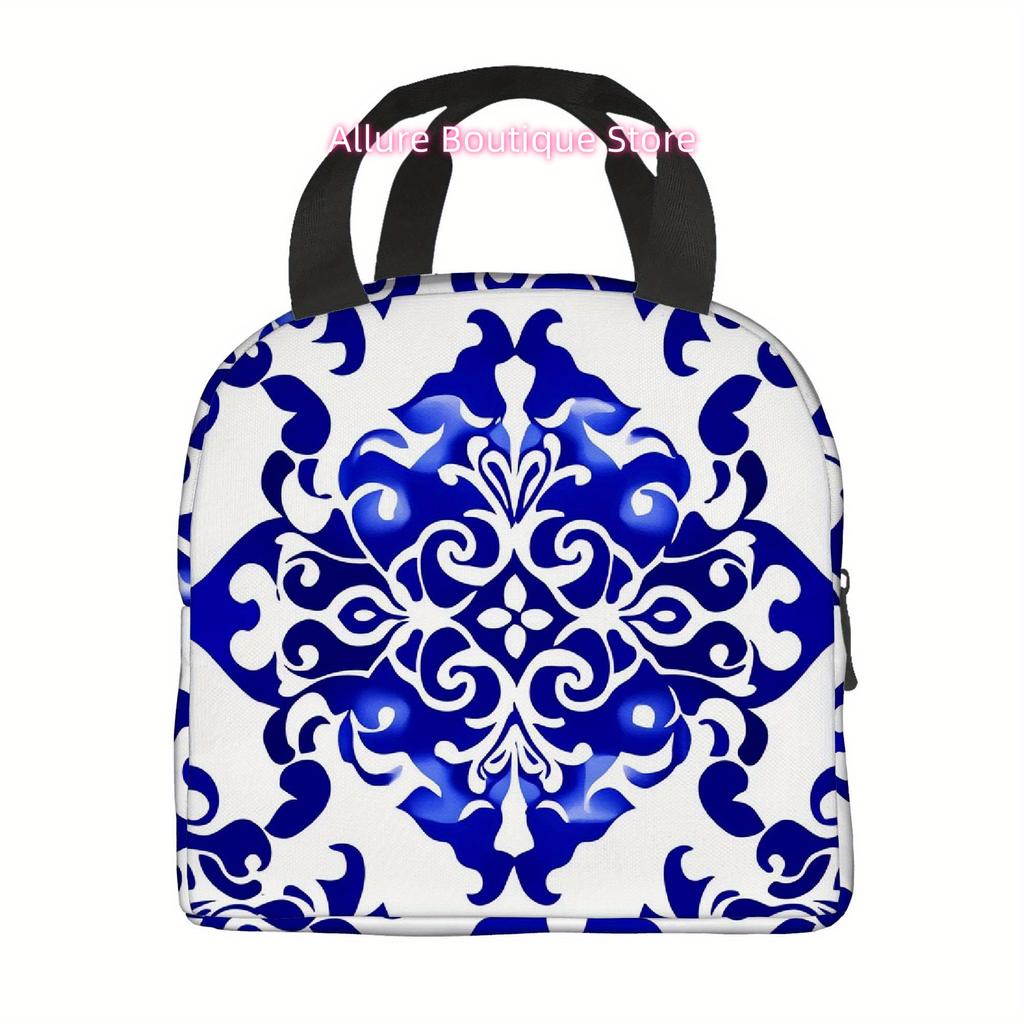 1pc, Floral Pattern Design Printed Thermal Bag, Insulation Bag, Insulated Bag, No Food Contact, Suitable for Home, Restaurant,