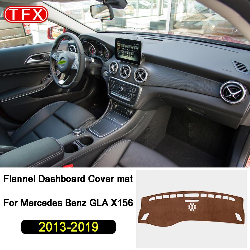 Flannel Car Dashboard Cover For Mercedes Benz Gla X156 Gla180 Gla200 Gla220 Gla250 220 220d Amg 2014- Anti-Slip Mat Dashmat