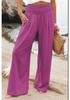 2026 Spring/Summer Women's Casual Loose Cotton Ruched Distressed Mid-rise Pants