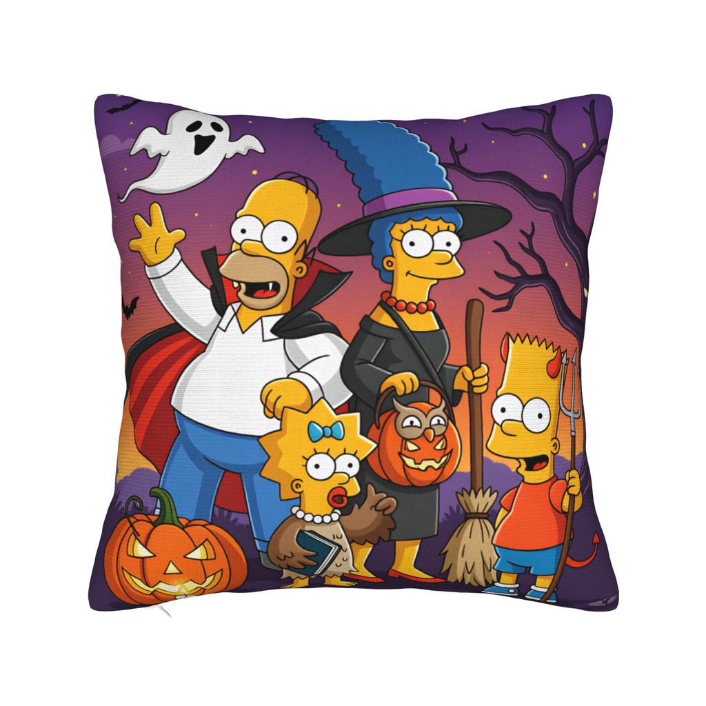 Pillow Cover SSimpsons Spooky Springfield Shenanigans Halloween Novelty Pillow Case For Couch Sofa Bedroom Pillowcases