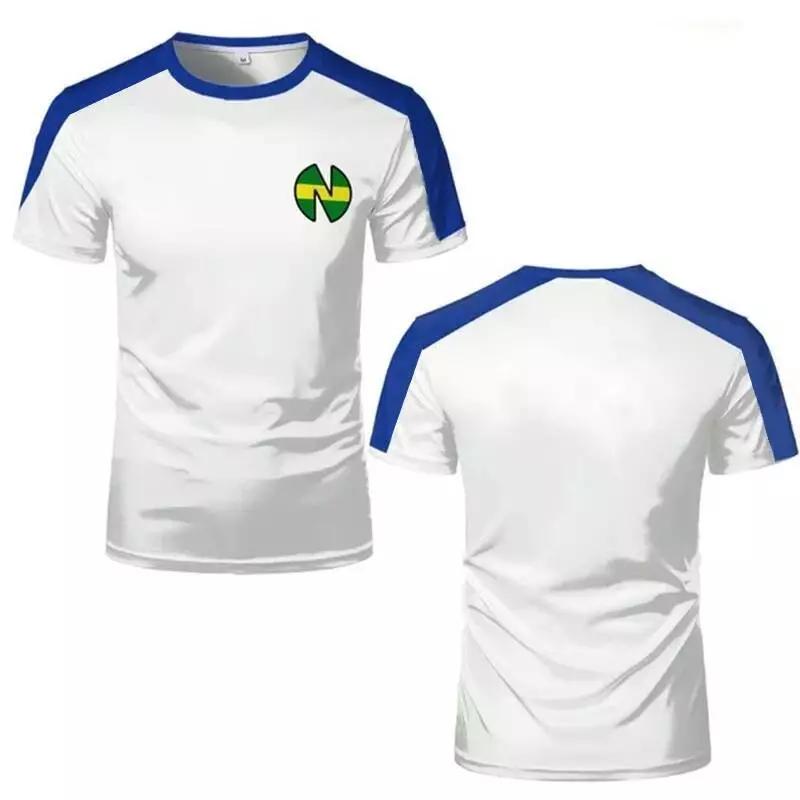 

Tsubasa Atom Hutton Japan Cartoon Animation Anime Football Soccer T-Shirt Jersey Print Sport Vintage Short Sleeve Uniform Cosplay Unisex Men Women M