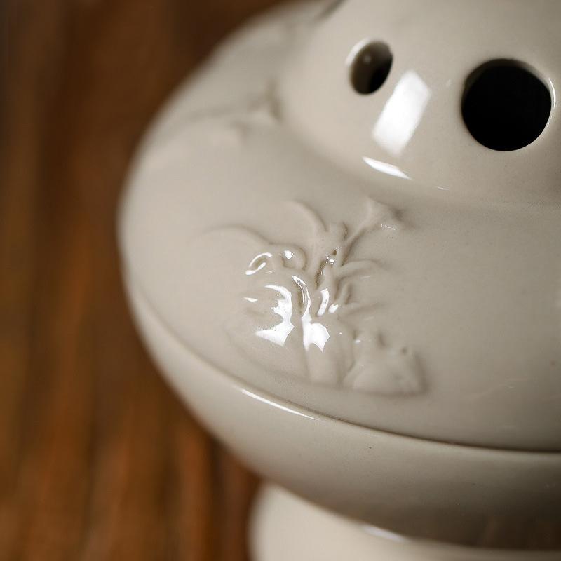 Antique Ceramic Plum Orchid Bamboo Chrysanthemum Incense Burner Home Decor Tea Table Aromatherapy Set