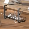 Under-Desk Cable Organizer Efficient Cable Management with Bracket And Hooks Drill-Free Clip-On Installation