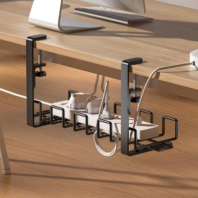 Organizador de Cables Debajo del Escritorio Gestión Eficiente de Cables con Soporte Y Ganchos Instalación con Clip Sin Taladro Accesorio para Escritorio del Hogar