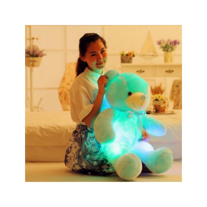 50 Cm Leuchtender LED Teddybär Geschenk Stofftiere Plüschtier Leuchtend Bunt