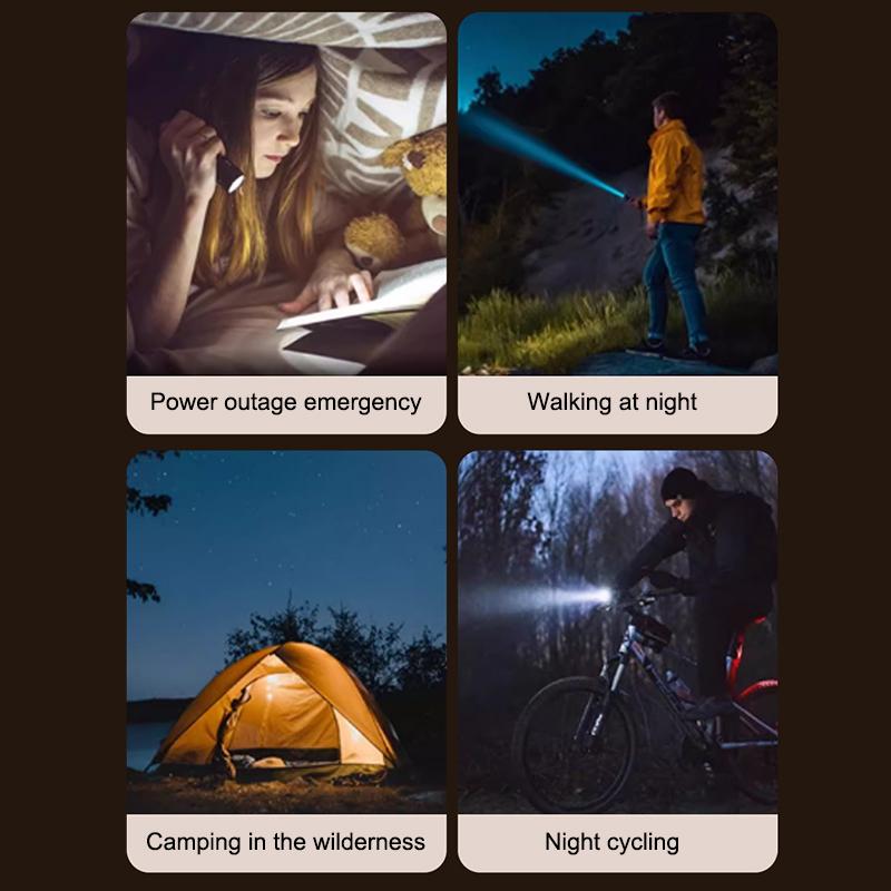Portable Type-C Mini Flashlight Phone Keychain Usb-C Electric Torch Nightlight Table Lamp For Riding Sports Outdoor Camping