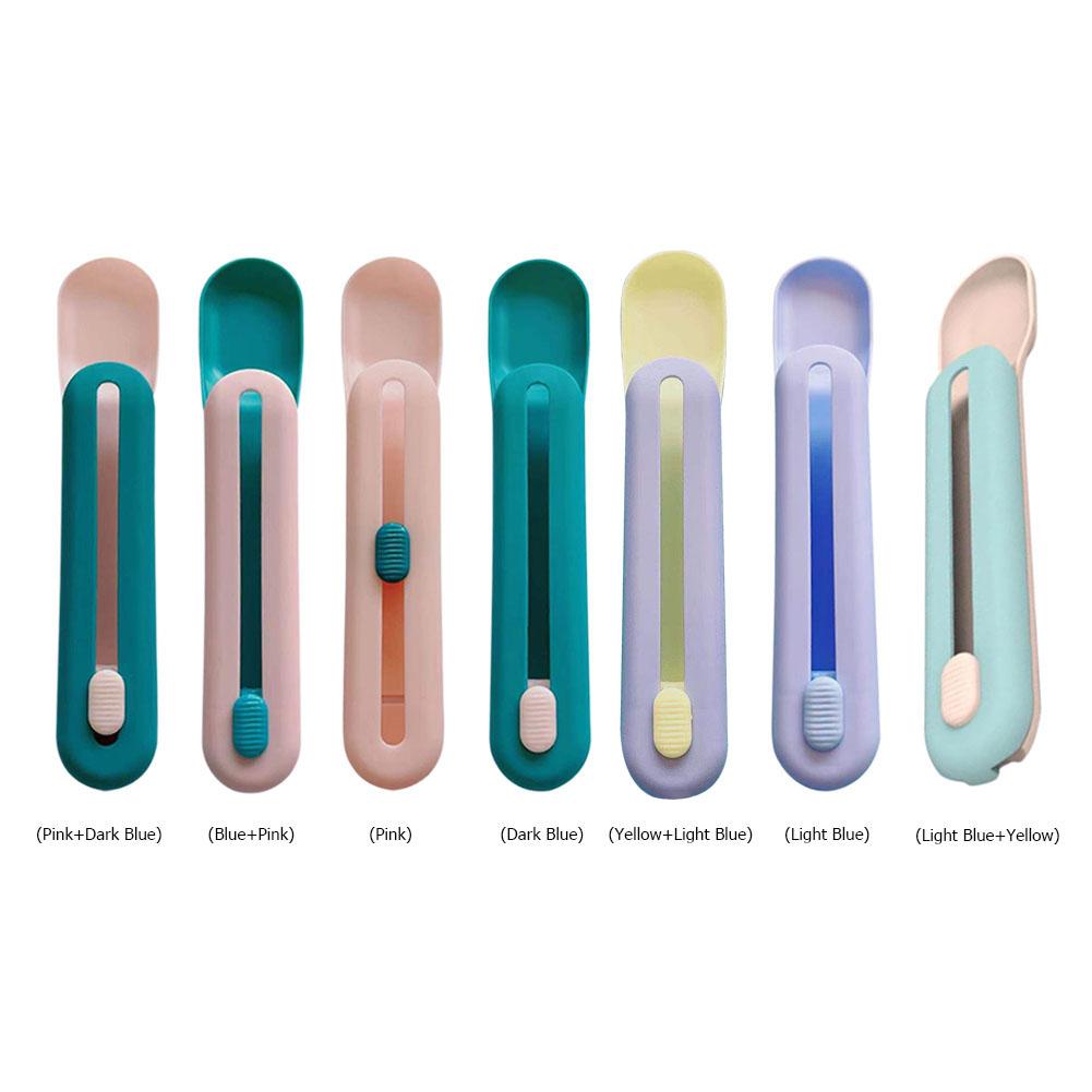 Plastic Cat Strip Squeezer Eating Supplies Pet Feeding Spoon Multi Use Snack Feeding Spoon Push Type for Puppy Kitten