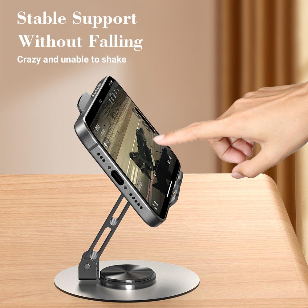 360° Rotating All-metal Desktop Mobile Phone Holder Tablet Holder Folding Rotating Lazy Chase Drama Live Broadcast Multi-function Adjustable