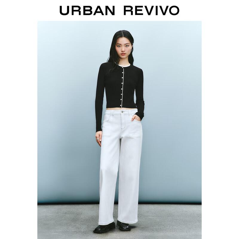 UR 2025 Wiosna Damski Dzianinowy Sweter Rozpinany Colorblock