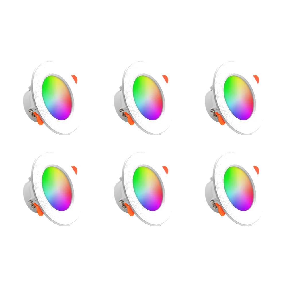 10-1PCS Smart LED Downlight LED Ceiling Recessed Down Light Dimmmable Spot Lamp 10W RGB +CW+WW Changeable LED Downlight