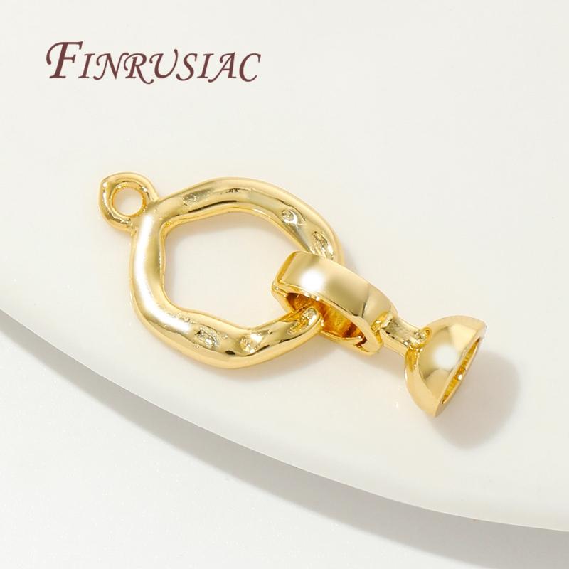 18K Gold Plated Connectors For Jewelry,Brass Zircon Clasps For Bracelets Accessories,DIY Jewelry Making Supplies,Pearl Clasp
